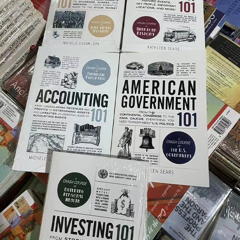 5 Books/set 101 Series Book  American Government,U.S.History,Stock Market,Accounting,Investing Books Paperback in English Books