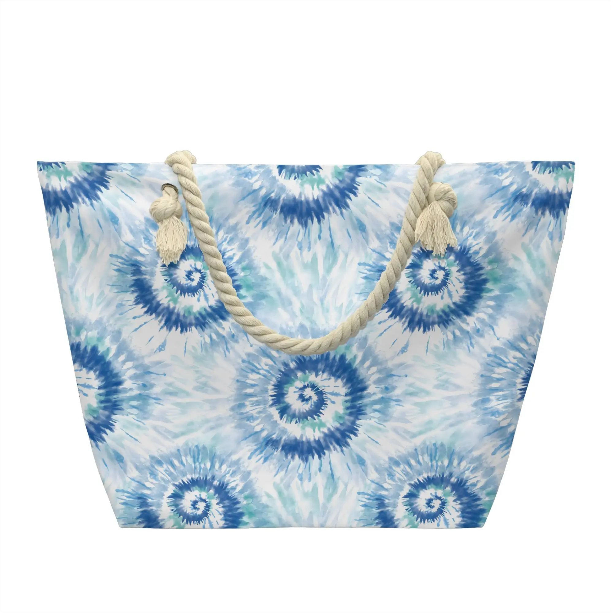 Blue Tie Dye Groceries Tote Shopping Bag Women Fashion Abstract Canvas Shopper Shoulder Bag Large Capacity Handbags