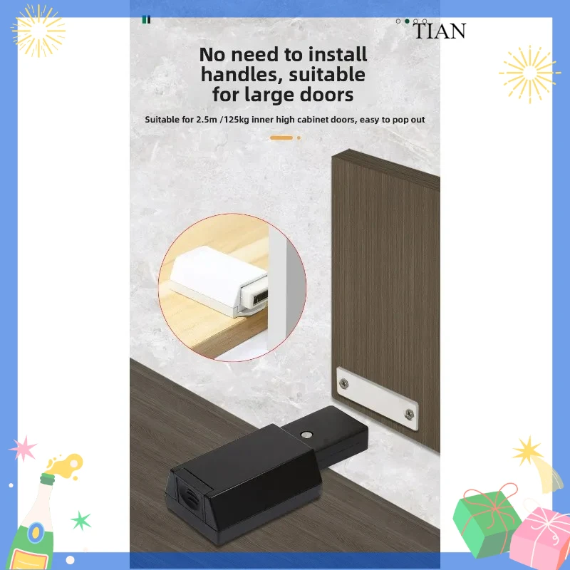 For Heavy Duty Push-to-Open Latch - Automatic Self-Popping Invisible Cabinet Door Catch for Wardrobe, Concealed Door & Fire Door