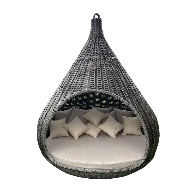 

Outdoor furniture PE rattan sofa seaside bed resort scenic spot hotel Internet celebrity bird's nest photo props hanging chair