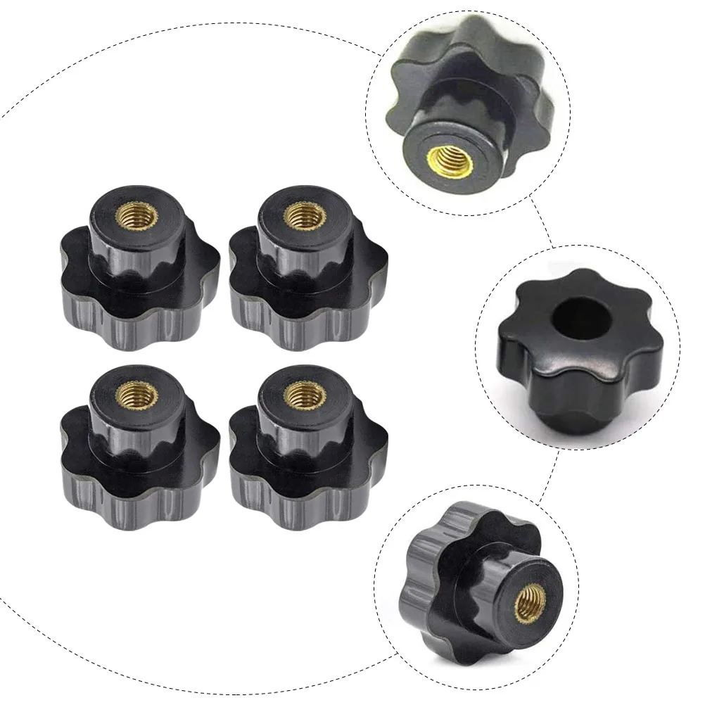 

12pcs Plum Blossom Thread Clamping Screw Knob Ergonomic Non-Slip T-Track Handle For Machinery Equipment Instrument Food