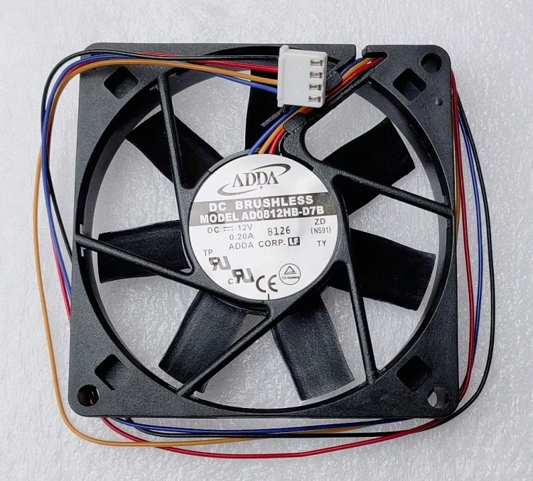 New AD0812HB-D7B 80mm DC 12V 0.20A Computer Cooling Fan,80X80X15mm Dual Ball Bearing 4P 4Wire ,for Dahua Video Decoder Cooler