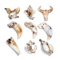 5pcs Heart Horse Fish Jesus Cross Eagle Ivory Shell Acrylic Charm Pendant for DIY Jewelry Making Keychain Necklace Accessories