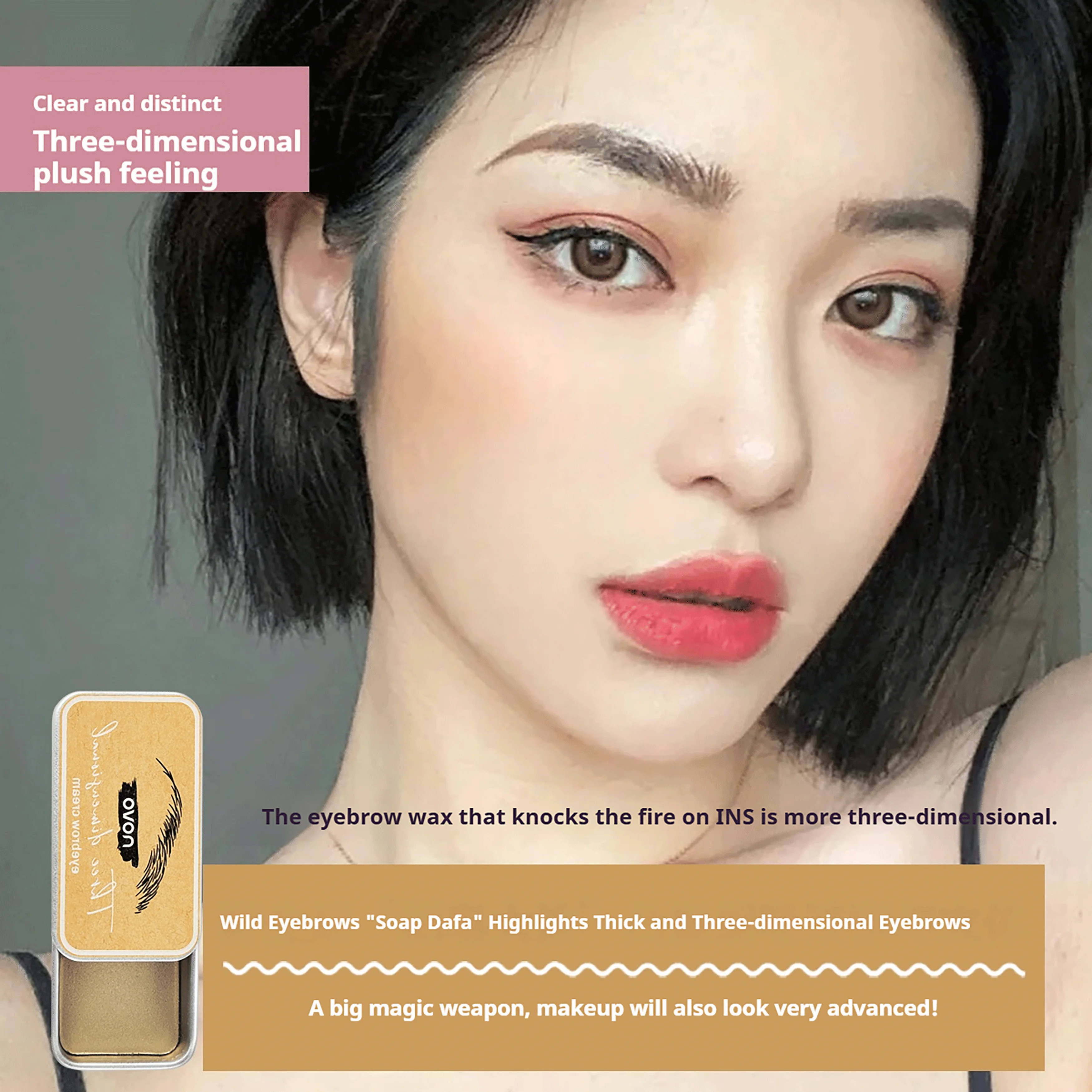 NOVO Wenkbrauwgel, Make-up-specifieke Brow Primer Brow Soap Setting Gel Wax Wenkbrauwtekengereedschap