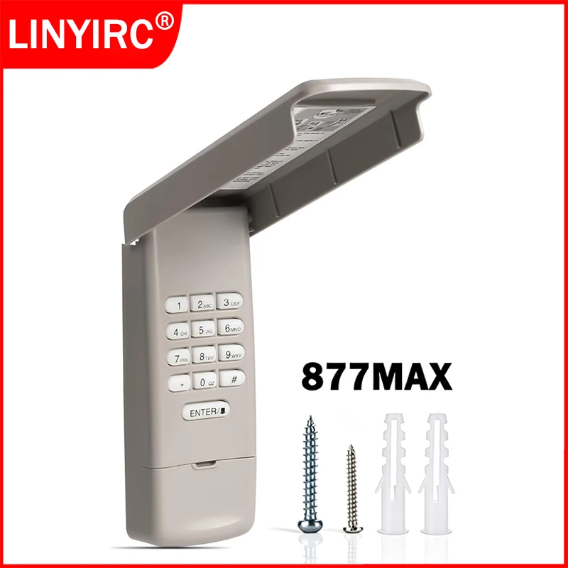 877MAX Wireless Keypad Garage Door Opener Keypad Keyless Entry System Works With 878MAX 877LM 977LM 976LM 376LM 377LM 66LM
