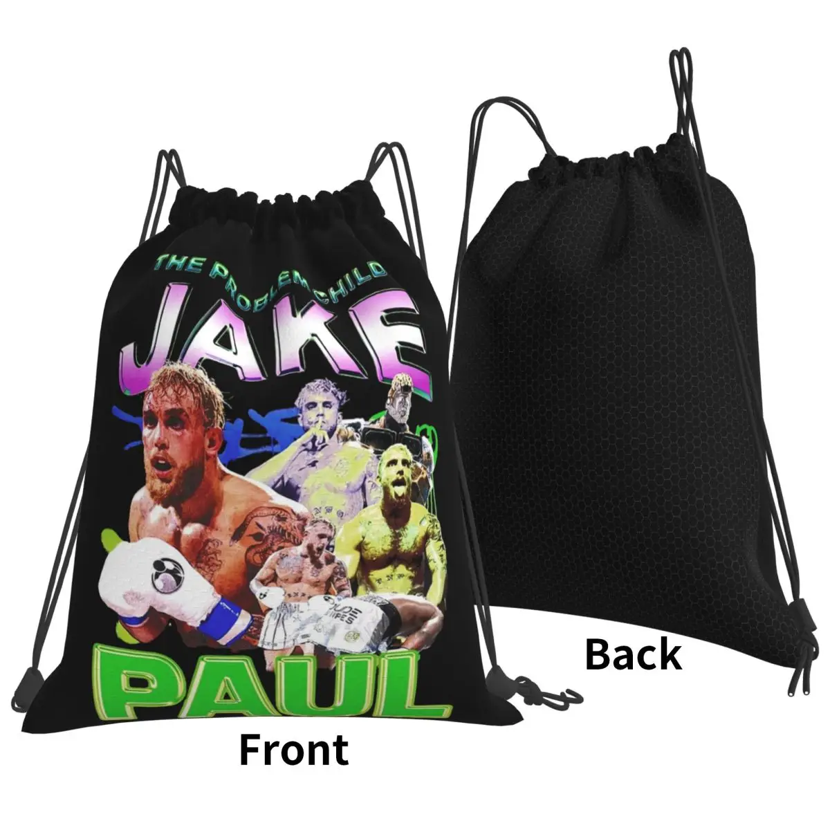 

Jake Paul Vintage 90s Style Retro Backpacks Multi-function Portable Drawstring Bags Sports Bag Book Bags For Man Woman School