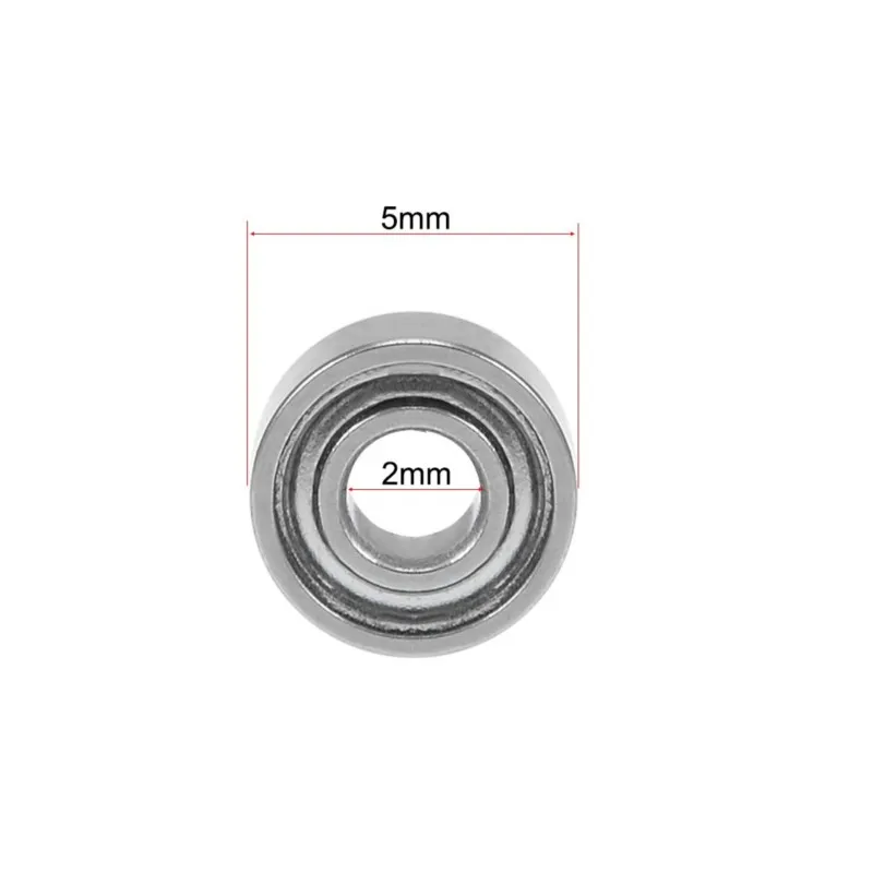 50pcs Bearing 2x5x2.5mm MR52ZZ MR62ZZ MR63ZZ MR72ZZ MR73ZZ MR74ZZ 4x7x2.5mm Deep Groove Ball Double Shielded Abec-3 Bearings