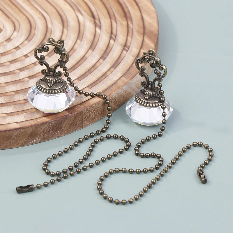 1Pc Ceiling Fan Crystal Pendant Pull Chain Extension Lamps Connector Zip Pendant