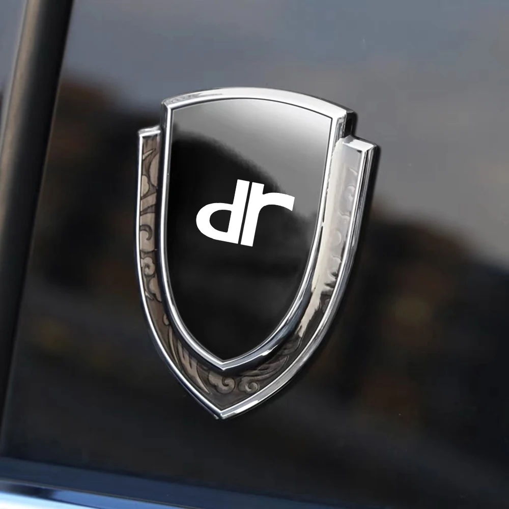 Metal Car Side Fender Sticker Shield Emblem Badge Sticker Decorations for DR Motors 1.0 EV 3.0 4.0 5.0 DR3 DR1 DR2 4