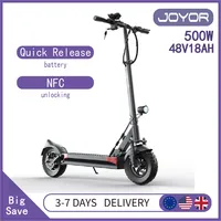 JOYOR Y6-S Electric Scooter 500W Motor 48V 18Ah Battery 25km/h Speed 60km Range 10'' Tires Foldable Adult E-Scooters