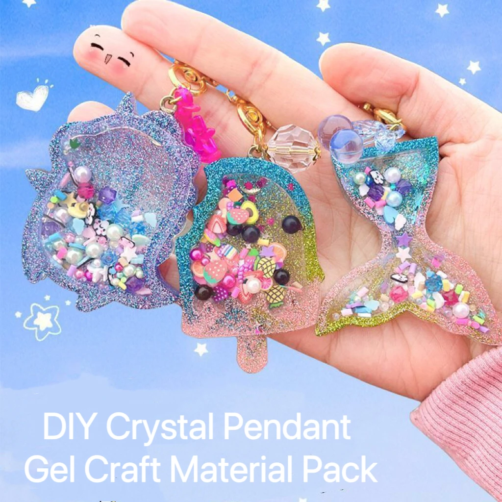 

DIY Crystal Pendant Craft Material Pack Gel Glue Painting Handmade Decoration Crafts Arts for Kids Children Toys Gift for Girl