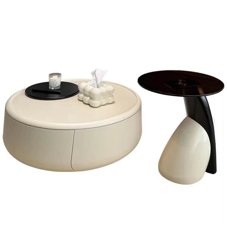 Modern Designer Coffee Table French Cream Style High-End Minimalist Tea Table for Living Room Small Apartment
