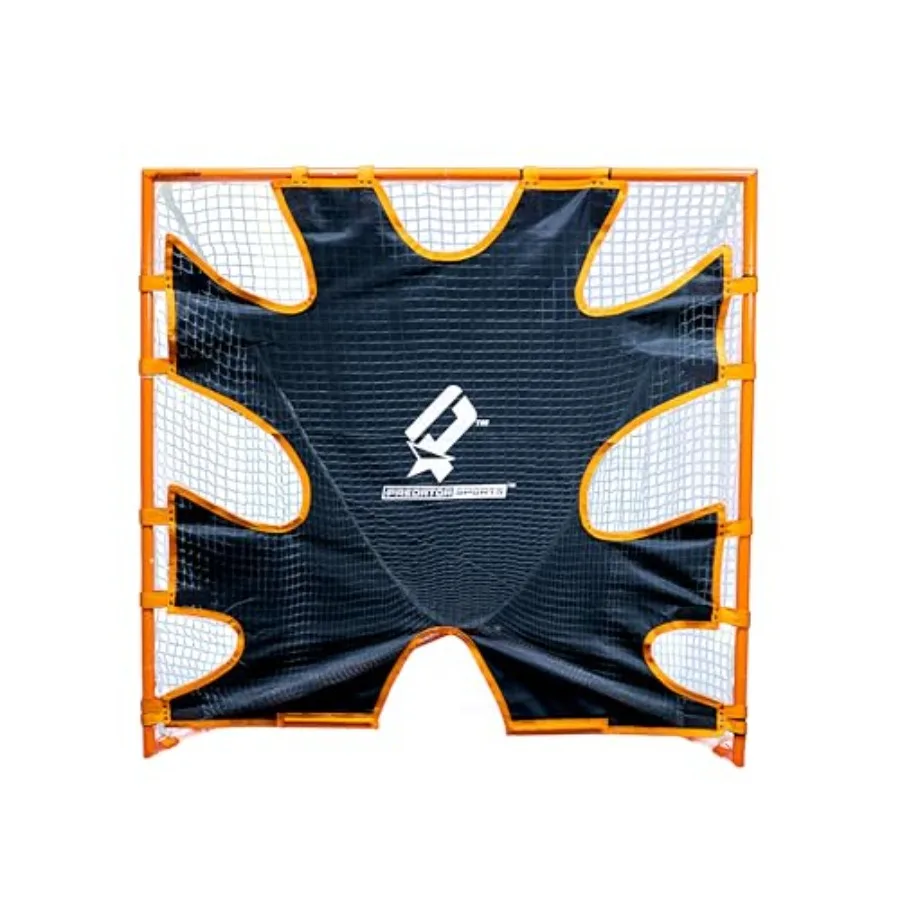

Lacrosse goal target for shooting accuracy training, durable triple-stitched nylon net, black, quick-setup 6x6x7 ft portable fr