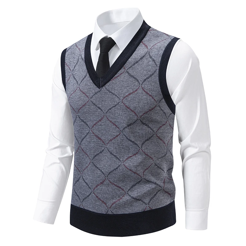 

Mens Sleeveless Vest Pullover Spring Autumn V Neck Sweater Vest Knit Suit Vest Classic Waistcoat