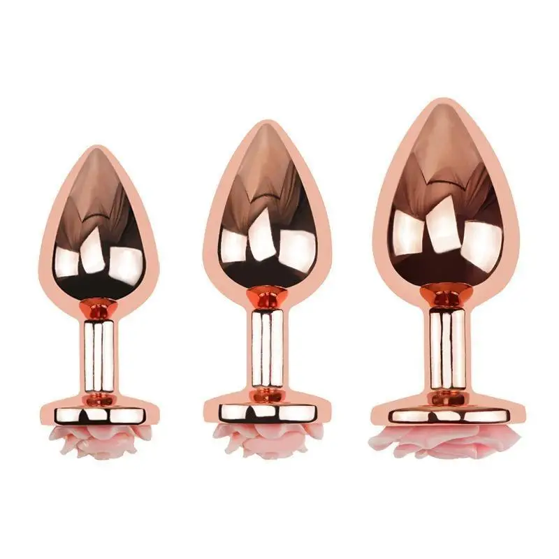 1/3Pcs Rose Shape Anal Plug Sex Toys For Men Women Beginners And Advanced Users Vagina Anal Training