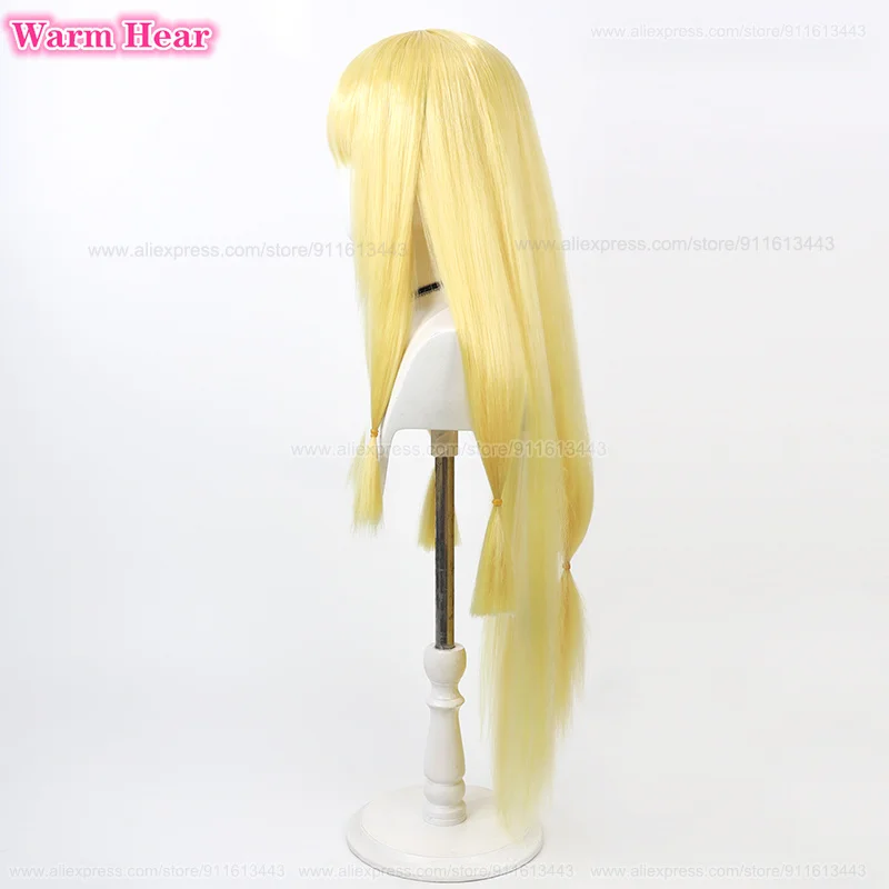 Serie Cosplay Perücke Anime 90cm lang gelb glattes Haar Cosplay Anime Perücke Ohren hitze beständiges Haar Halloween Party Perücken Perücke Kappe