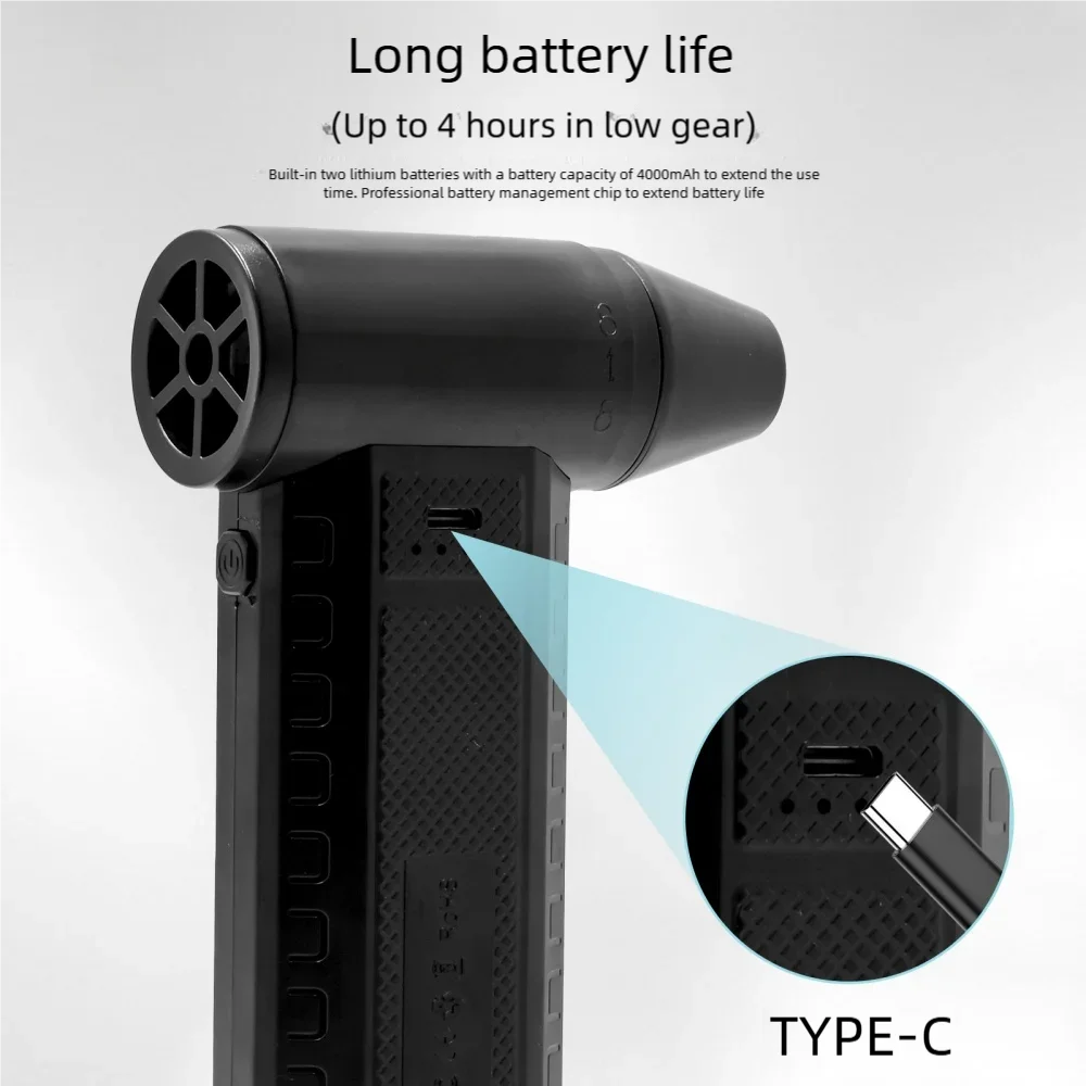 

Outdoor handheld high-power turbocharged violent fan with 100 speed levels and USB charging mini fan