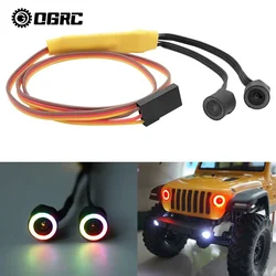 OGRC Light RC Headlights Angel Eyes 12 Modes 1/24 RC Light for Axial SCX24 C10 / JLU/Deadbolt/Bronco/Jeep Gladiator RC Car