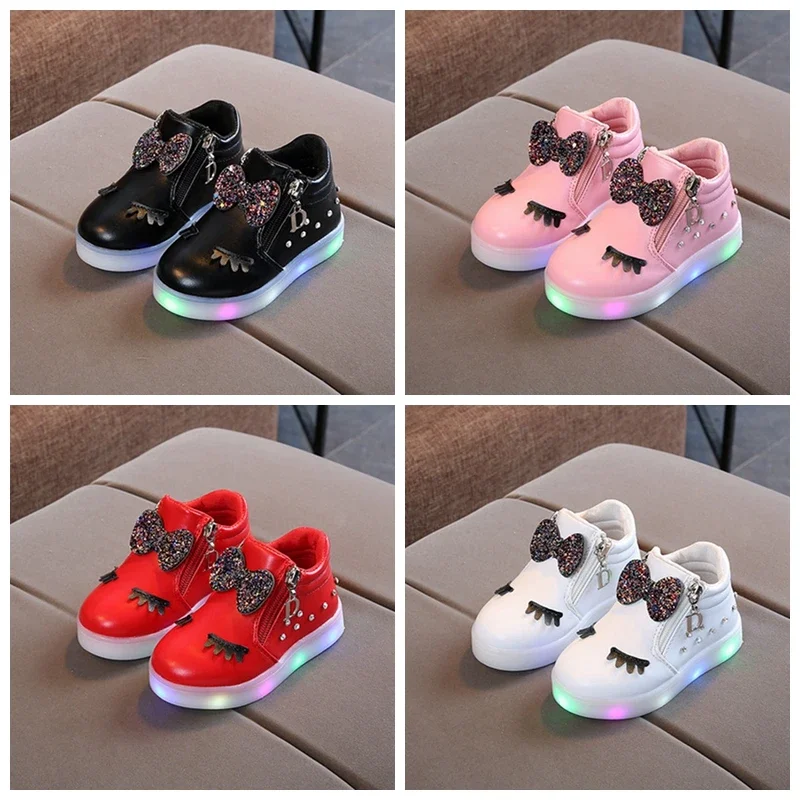 

Kids Shoes For Girls Princess Fashion Children Shoes With Light Led Kids Girls Sneakers Luminous Shoes Toddler Casual Sneakers