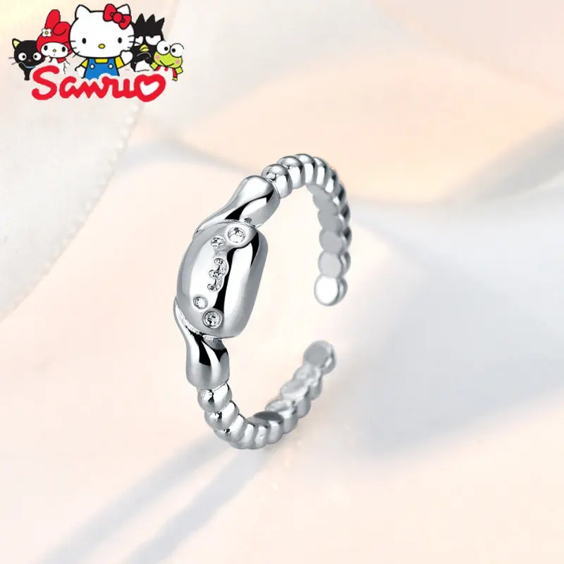 1Pc Sanrio Cinnamoroll Japanese Opening Ring Glossy Birthday Gift Fashion Jewelry Accessories Girl Child Gifts Finger Rings Toy