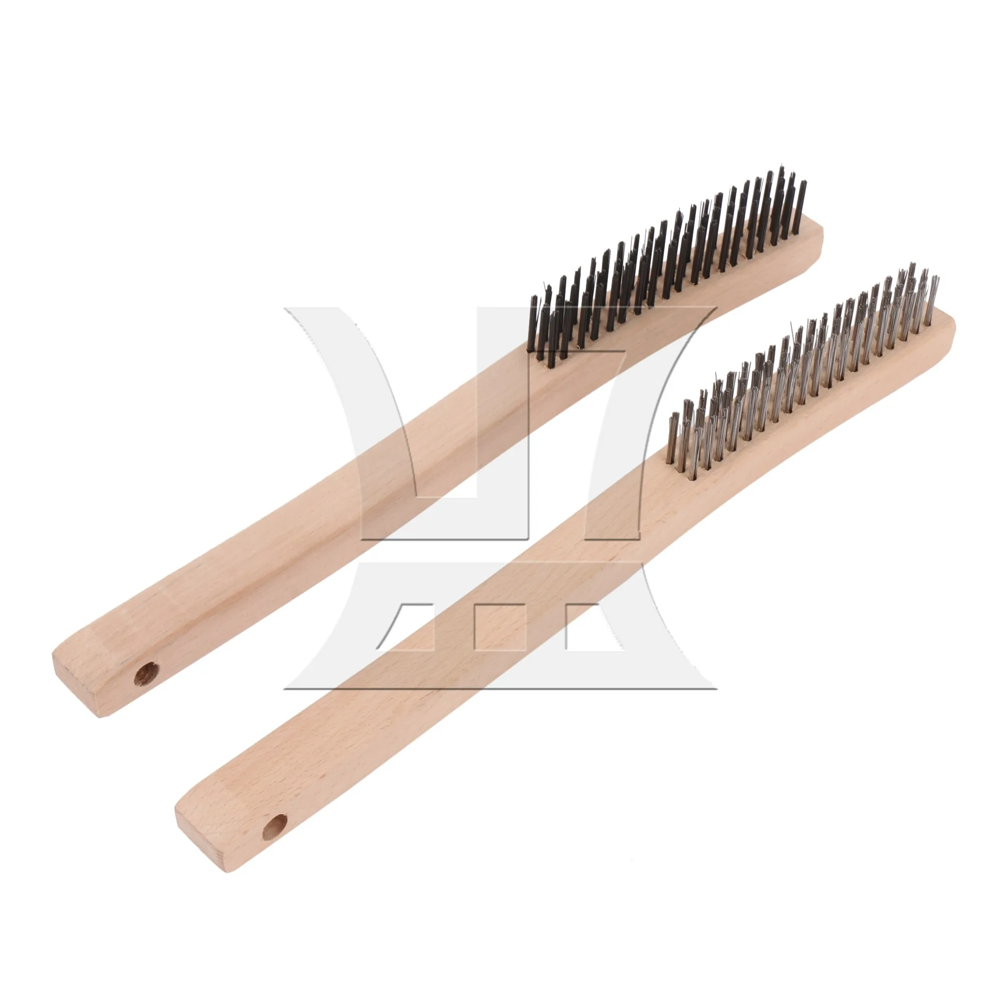 2 Pcs Carbon Steel and Stainless Steel Wire Brush 14