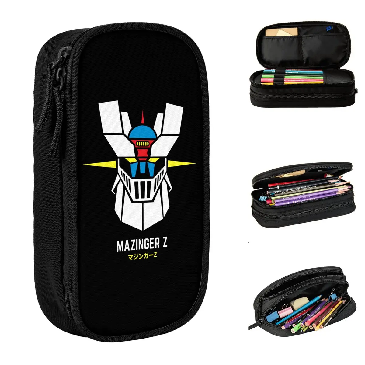 

Actarus Mazinger Z Pencil Case Fashion Robot Grendizer Goldorak Pen Holder Bag for Students School Cosmetic Pencilcases