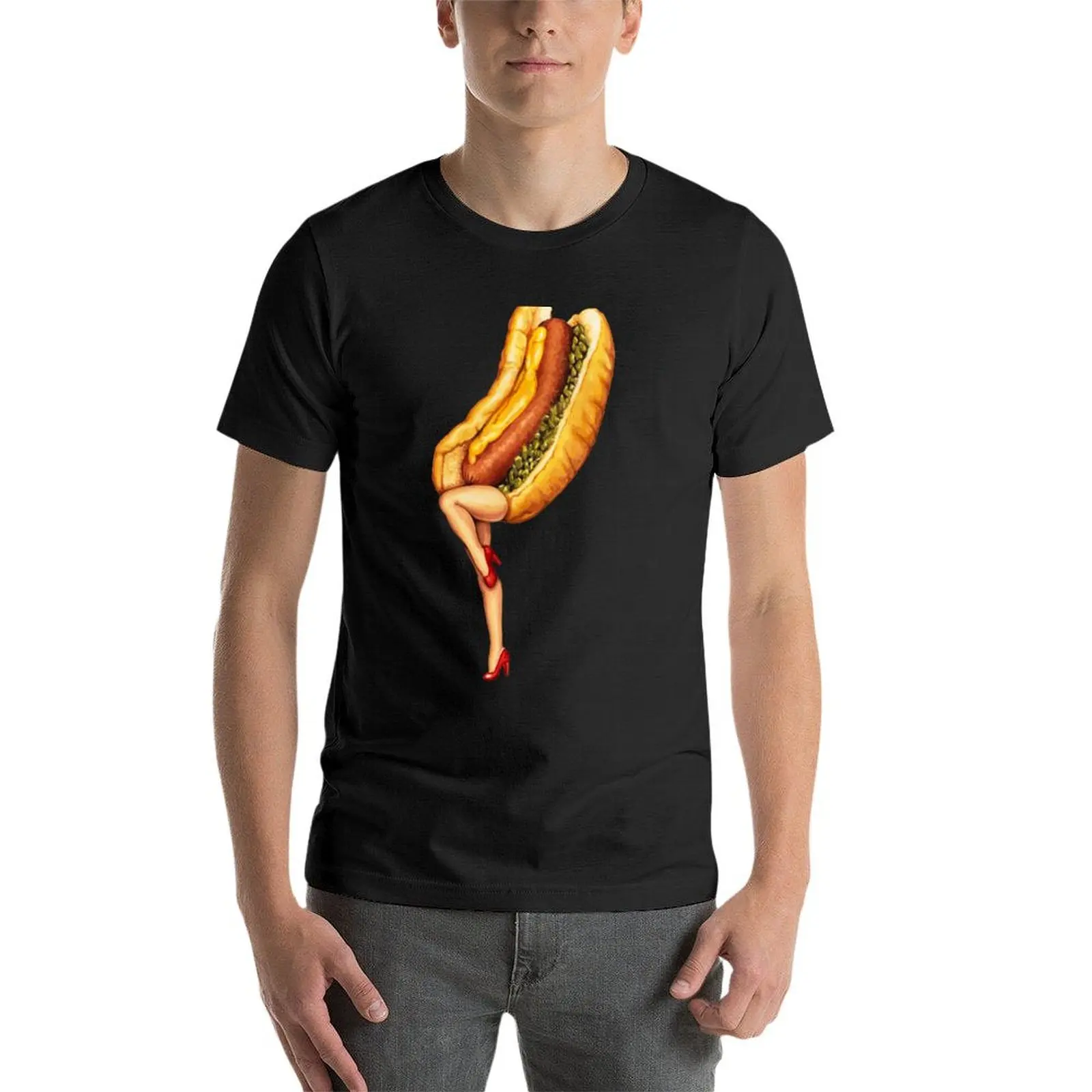 Laten We Allemaal Naar De Lobby Gaan-Hotdog Girl T-Shirt Sneldrogende T-Shirts Douane Ontwerp Je Eigen Heren Witte T-Shirts