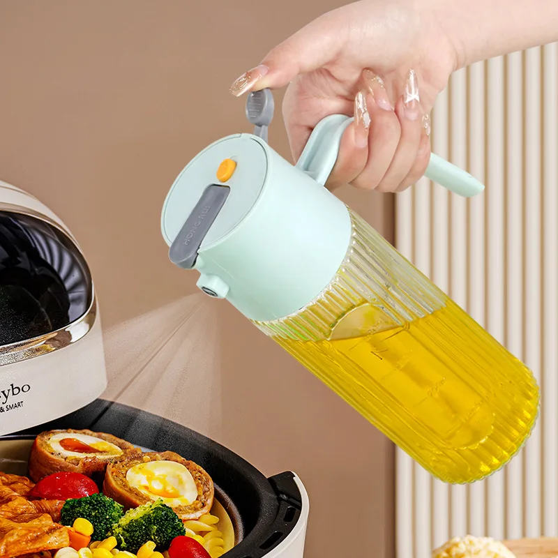 

2in1 500ML Glass Oil Spray Bottle Olive Oil Bottle Cooking BBQ Oil Dispensers Vinegar Soy Sauce Sprayer Mister for Air Fryer