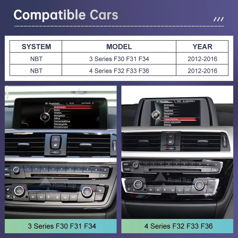 Wireless Carplay Multimedia Car Display Screen For BMW 3 4 Series F30 F31 F32 F33 F34 F36 Support Android Auto Airplay Mirroring