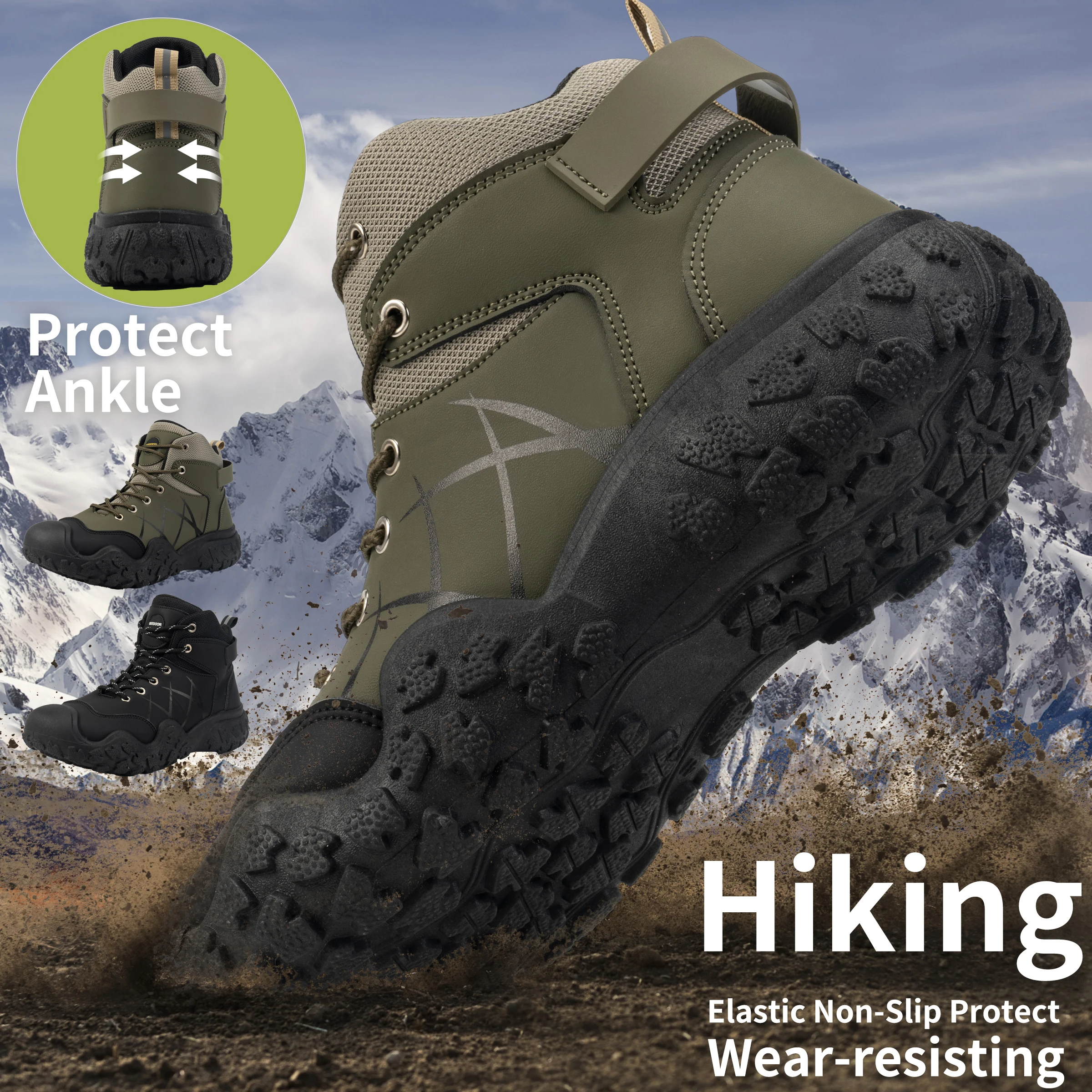 

High-top classic men's boots wear-resistant sole soft upper classic and fashionable,suitable for hiking and outdoor wear.