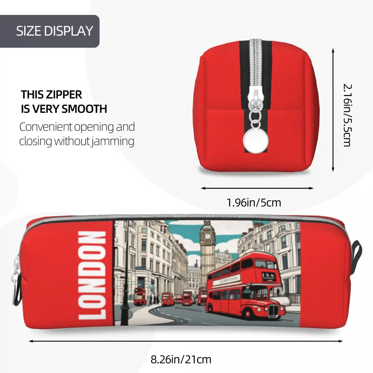 I LOVE LONDON Pencil Case painting beautiful red bus Large Pencil Box studenti School Pencil Cases Design Organizer per cancelleria