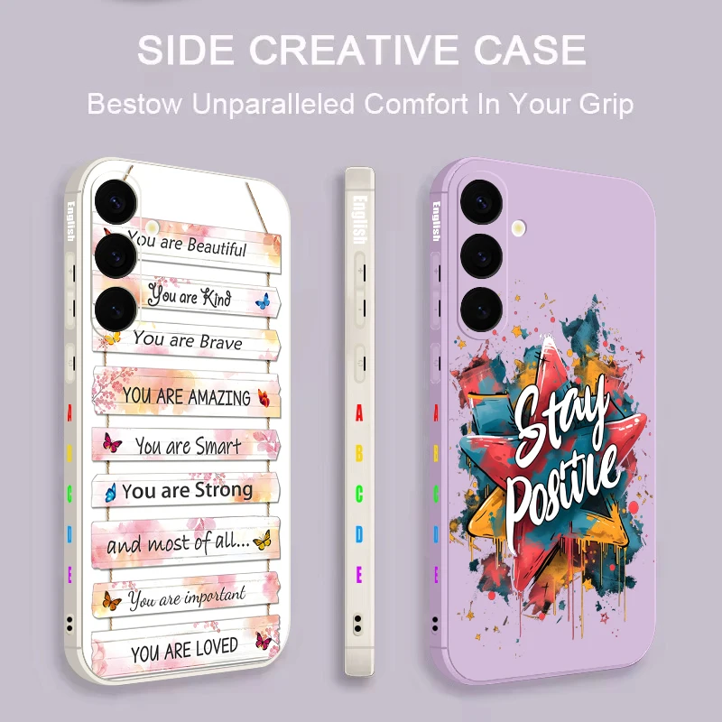 Letter Doodle Case For Samsung Galaxy S26 S25 Ultra S24 S23 S22 Plus S21 FE A15 A16 A17 A35 A36 A37 A54 A55 A56 A57 5G Cover