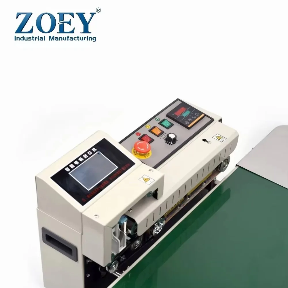 ZOEY FR1600 Wider Touch Screen Inkjet Printing Date Coding Logo Plastic Film Pouch Bag Continuous Sealer Sealing Machine