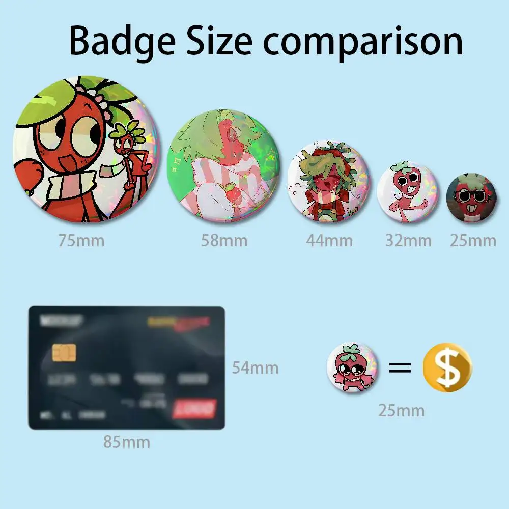 58mm 44mm HD Print Brooch D-Dandys W-Worlds Sprout Badges Pretty Derby Round Display Brooches Lapel Pins