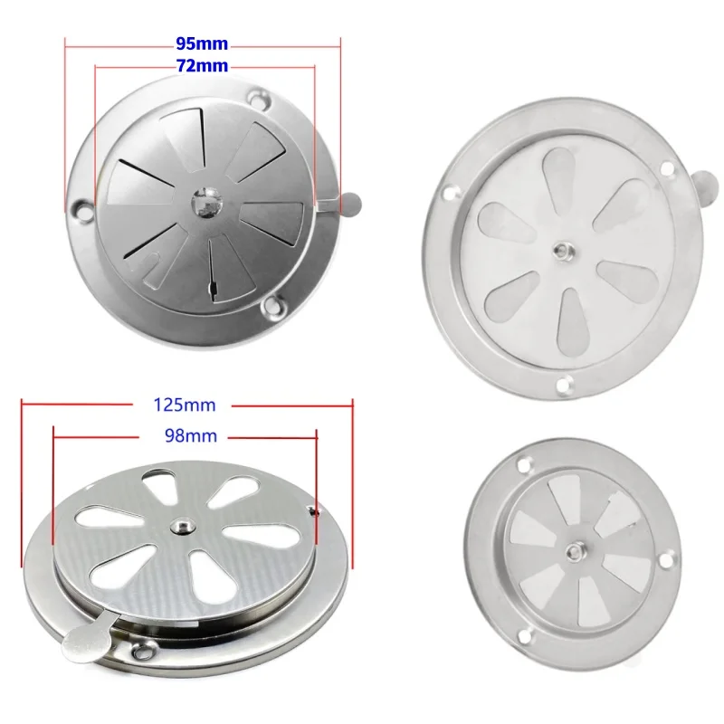 

Adjustable Air Vent Grille Round Ducting Ventilation Grilles Cover BBQ Grill Smoker Exhaust Vent Stove