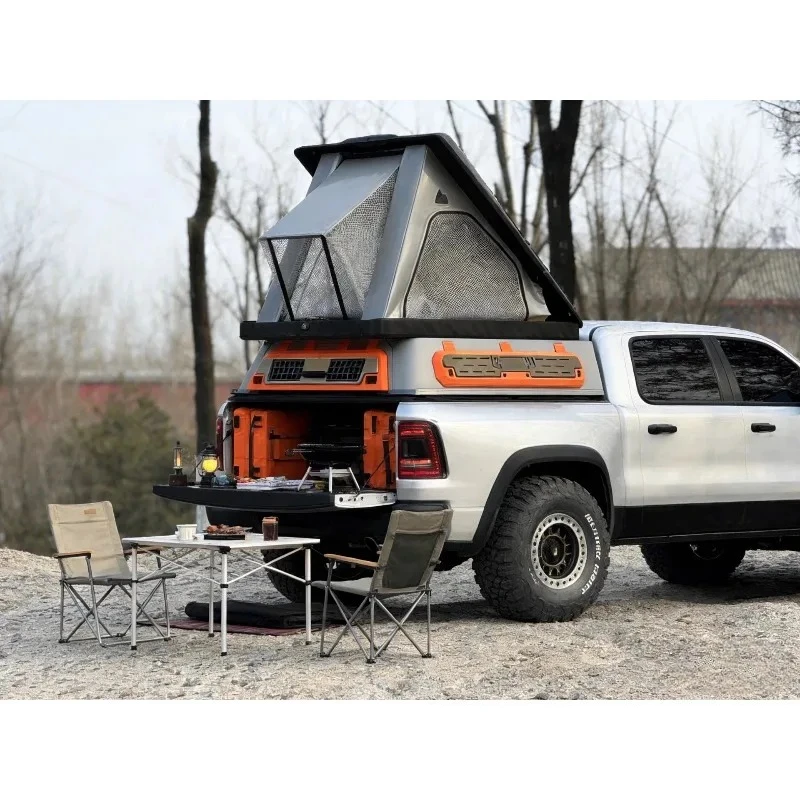 

1/8 Scale RC Car Roof Top Tent & Truck Bed Mods for KM RAM 1500 Crawler - Travel Cabin Decor Upgrades Accessories