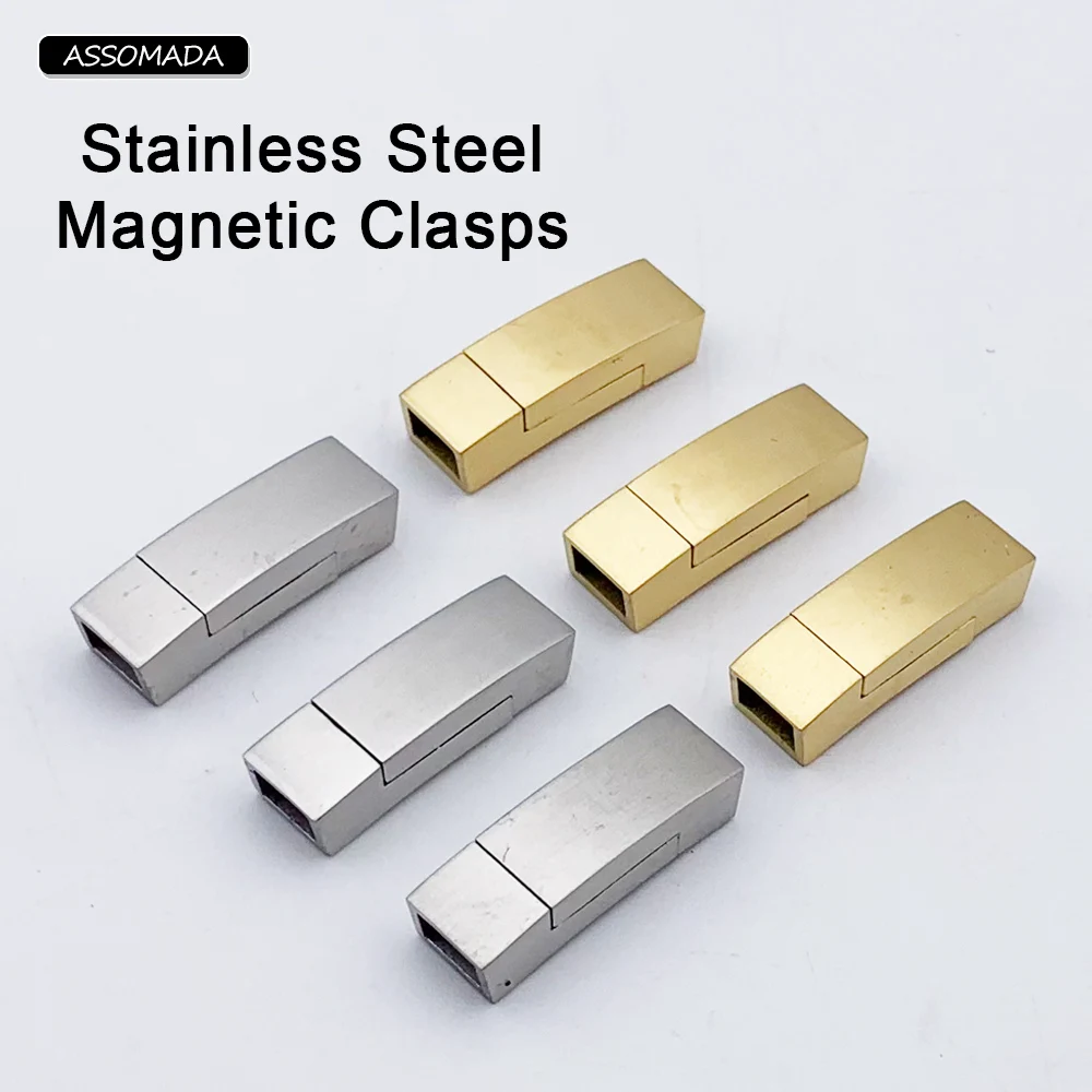 5.8mm x 3mm Stainless Steel Magnetic Clasps Connector Buckle Handmade Leather Cord Buckle Clasps Bracelet DIY Jewelry Making