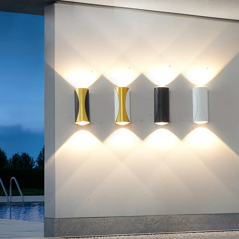 

GEFENSI Outdoor Waterproof IP65 6W 12W COB LED Wall Porch Light Modern Indoor Decor Up Down Dual-Head Aluminum Wall Lamp AC85-26