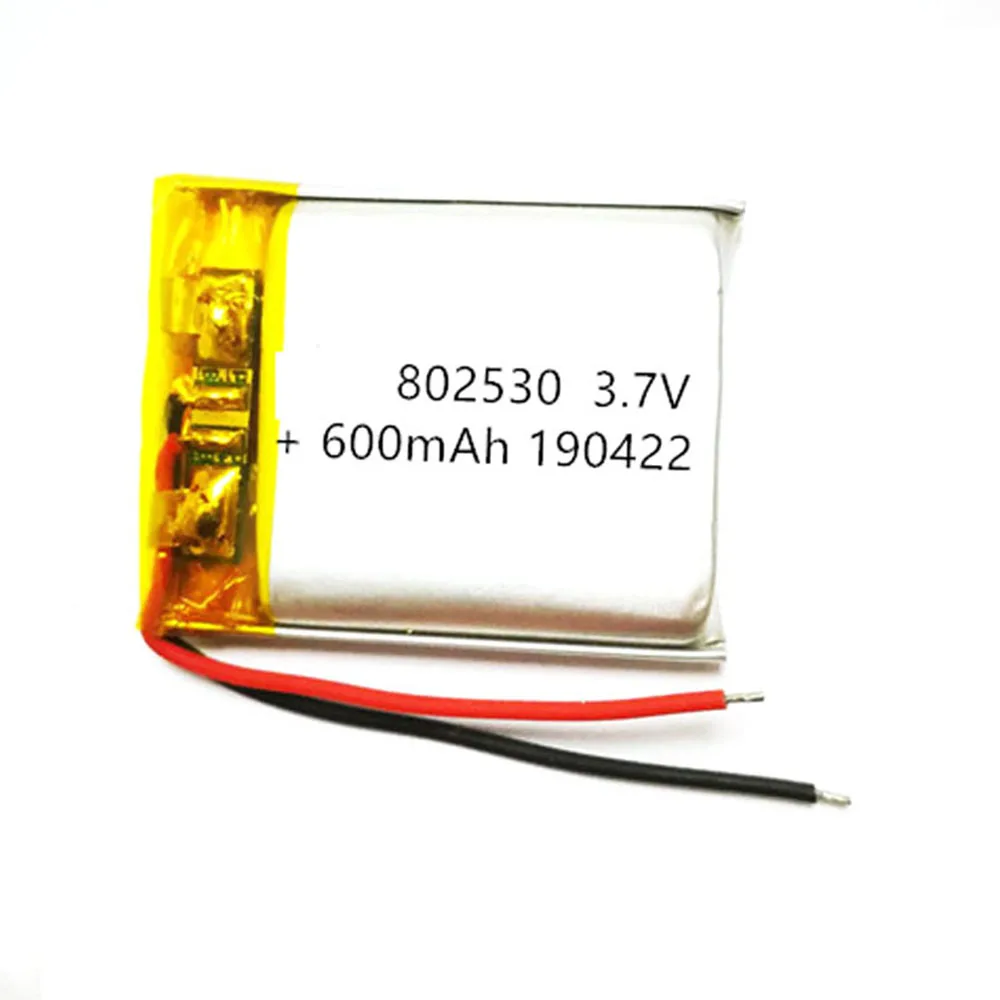 Rechargeable 3.7V 600mAh 802530   Polymer Ion Battery For MP3 DVD SMART WATCH CAMERA POWER BANK ELECTRIC TOYS MP948 TABLET