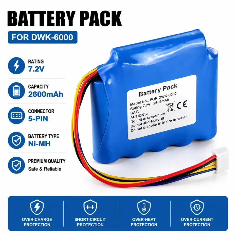 Replacement Battery for DWK-6000 Fiber Fusion Splicer High Capacity Rechargeable Power Supply for Optical Fiber Welding