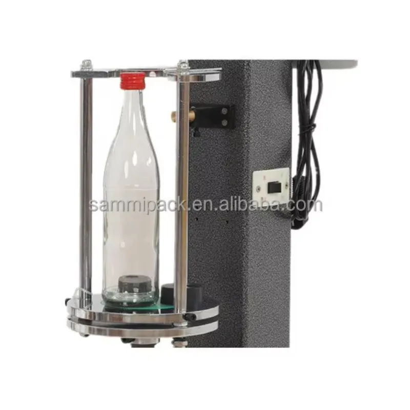 High Quality Semi-Automatic Single Head ROPP Aluminium Cover Liquor Glass Wine Bottle Screw Locking Capping Machine