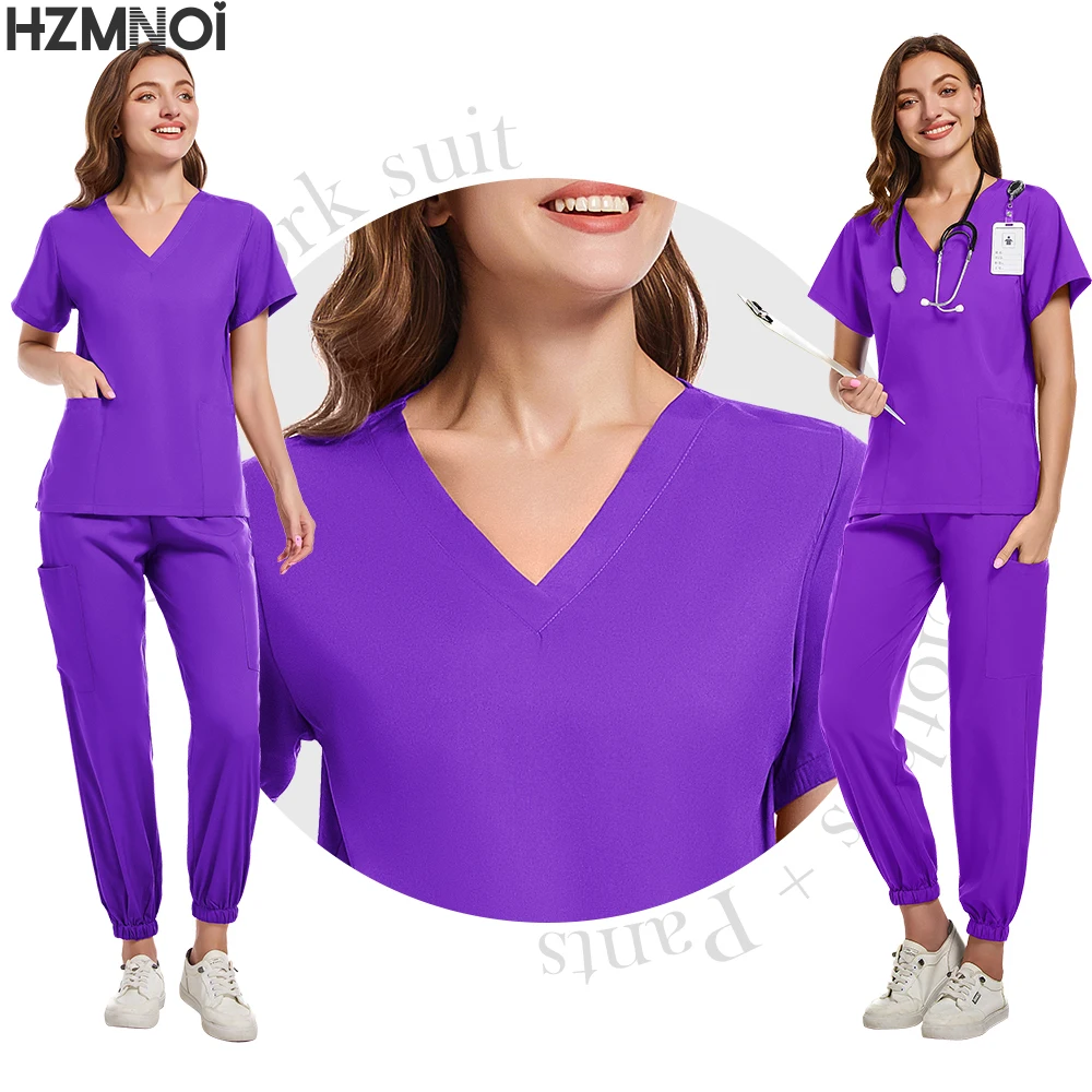 Vêtements de travail pour infirmière médicale et salon de beauté, ensemble de gIslande pour femme, haut et pantalon de spa, tunique de médecin infirmier, générateurs trempés, uniformes cliniques