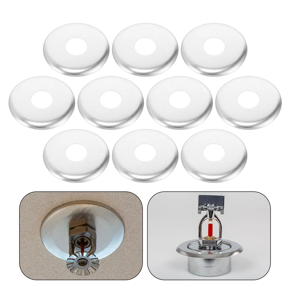 

10Pcs Fire Sprinkler Head Decorative Covers Stainless Steel Durable Waterproof Reusable Ceiling Escutcheon Plate for Home