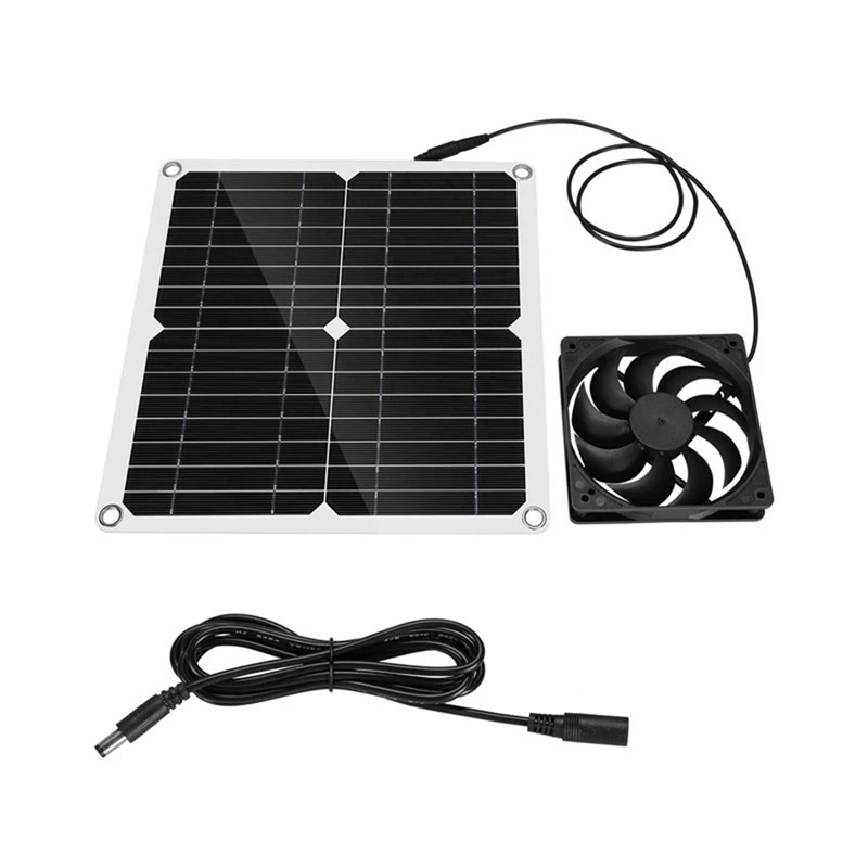 Solar Panel Powered Fan 11 Inch Ventilator Solar Exhaust Fan For Pet Poultry House Greenhouse RV Roof With Fan