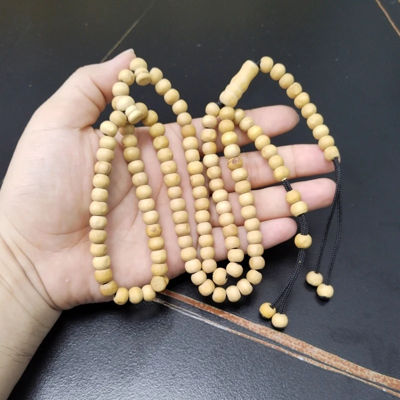 Natural Indian sandalwood tasbih 100beads Strong smell sandalwood Man\'s gift Misbaha Muslim prayer beads Islam Rosary