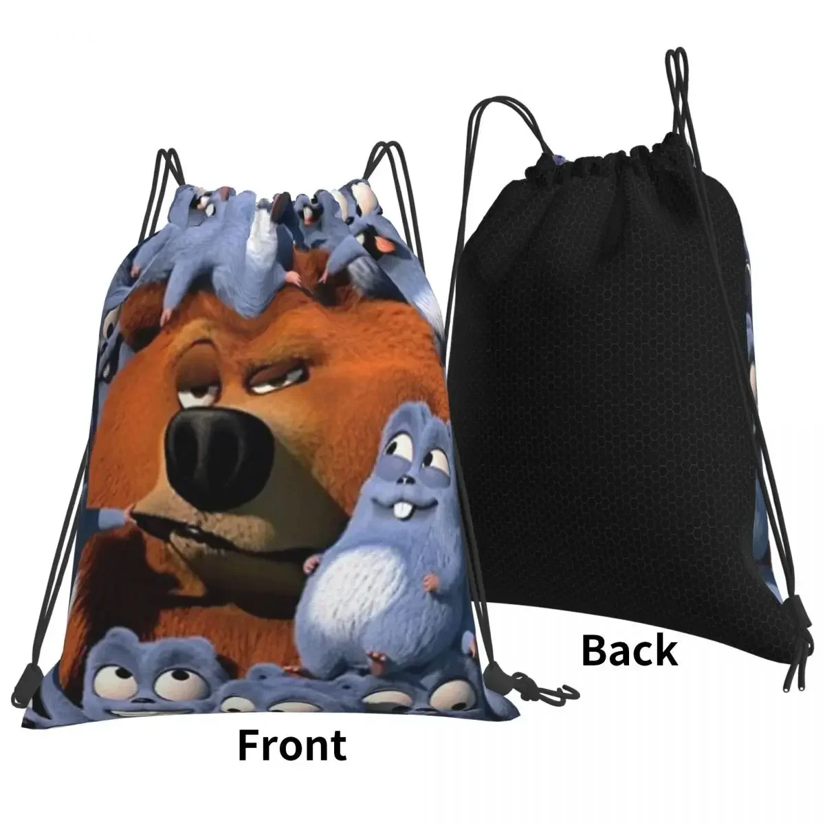 Grizzy And The Lemmings Backpacks Portable Drawstring Bags Drawstring Bundle Pocket Shoes Bag Book Bags For Travel Students