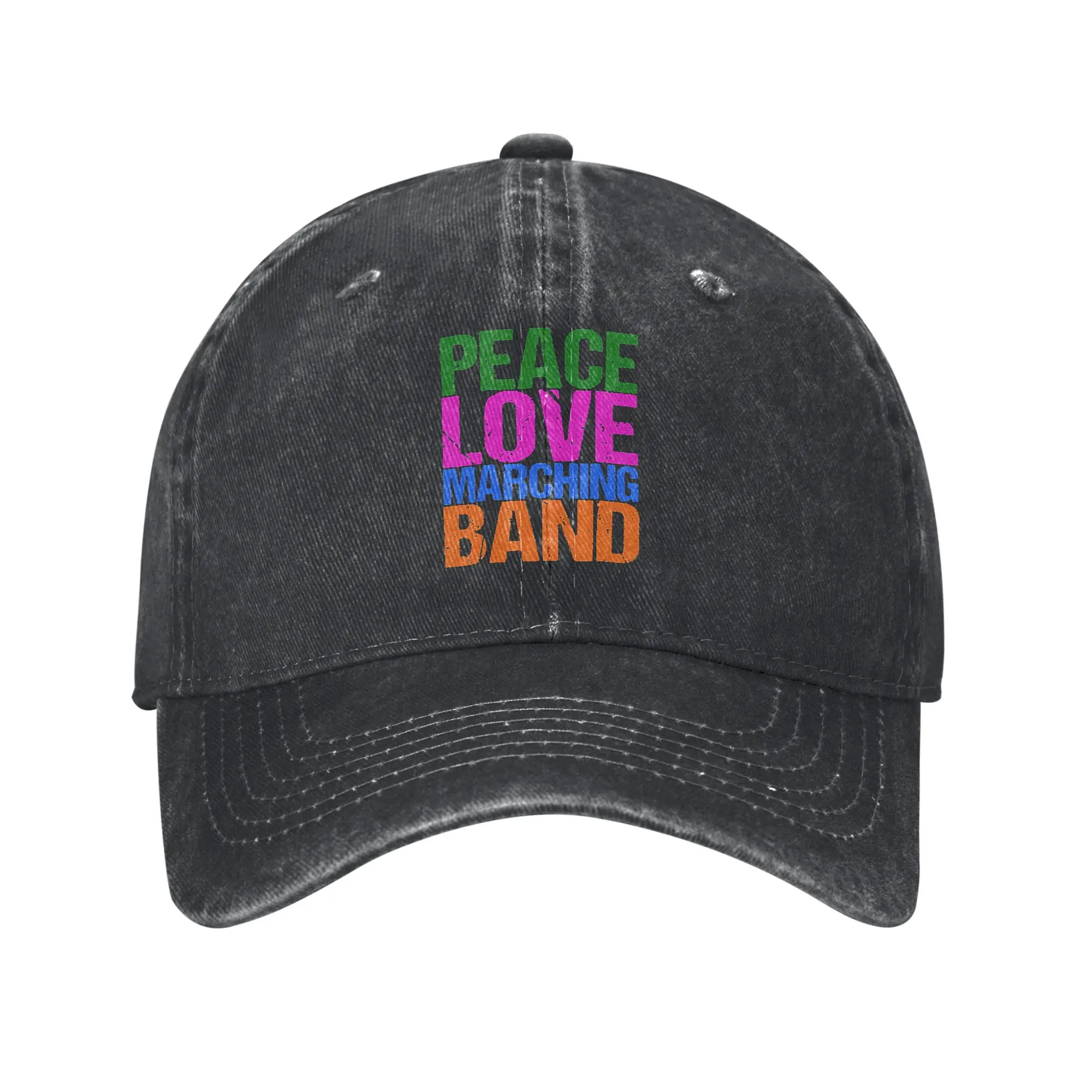 Peace Love Marching Band Fashion Baseball Cap  Adjustable Women's Visor  City Wandering Women's Visor