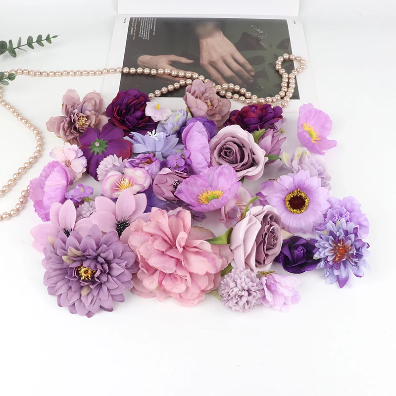 20 Pcs Artificial Floating Flower Curtain String Valance Wedding DIY Flower Tassel Door Line Curtain Home Party Decor Crafts