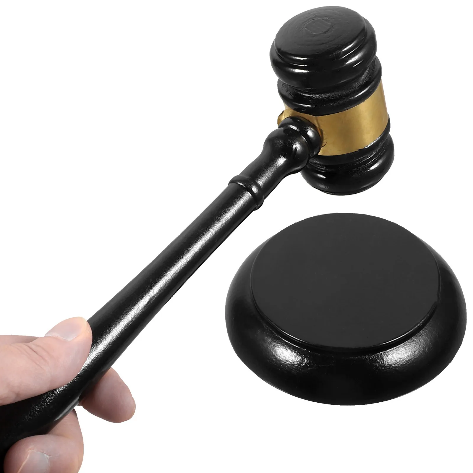 

1Set Wooden Gavel Judge Hammer Auction Accessory Fine Workmanship Portable Lightweight Long Using Time Gavel for Meetings