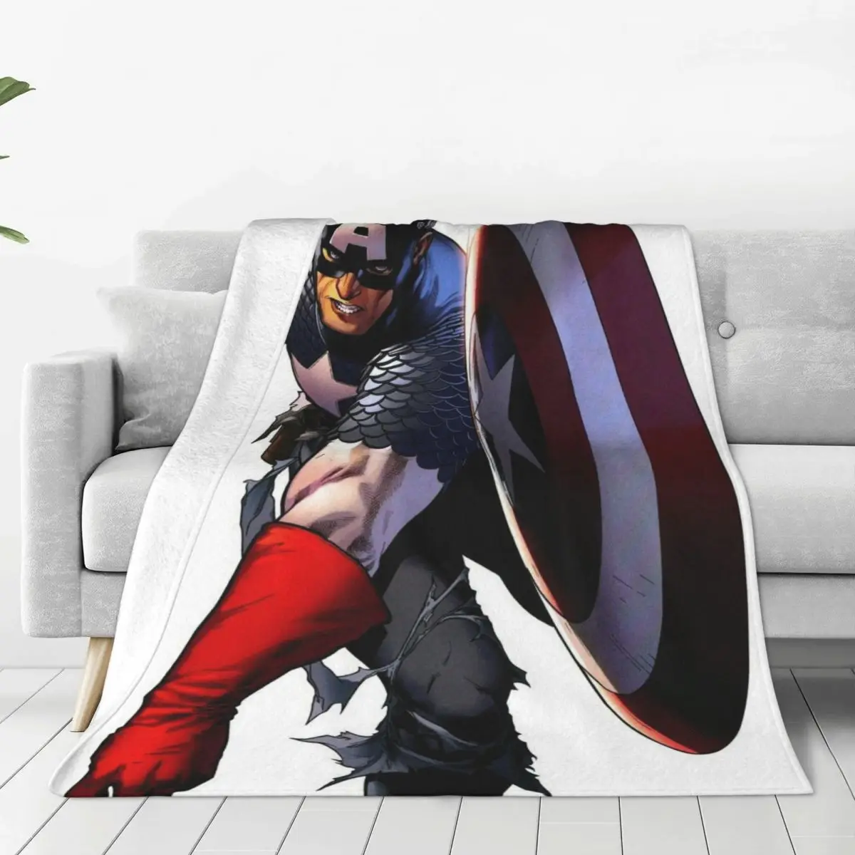 

Custom Sofa Fleece Captain America Movie Throw Blanket Warm Flannel Blankets for Bedding Office Sofa Quilt
